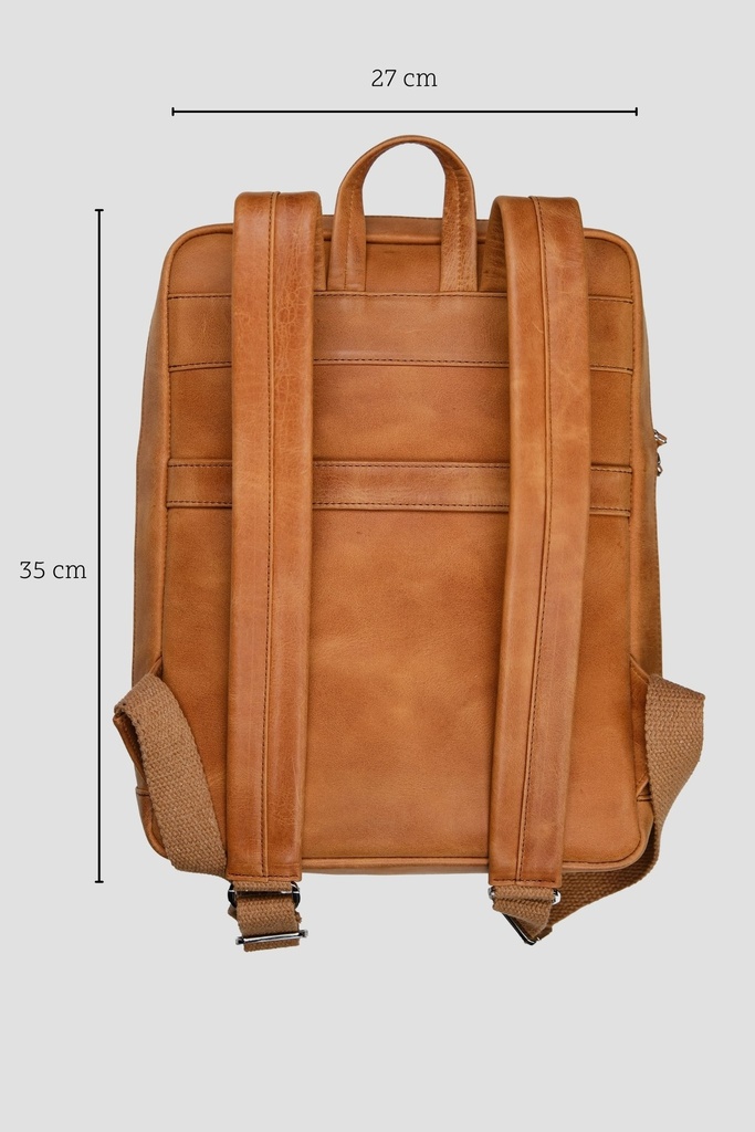 [1251685ba7697318c-M0] Hakiki Deri Unisex Sırt Çantası – Laptop Bölmeli, Suya Dayanıklı, Çok Gözlü | Roma 1251 | B2B (Tiguan Camel) - Galeri Görseli 2