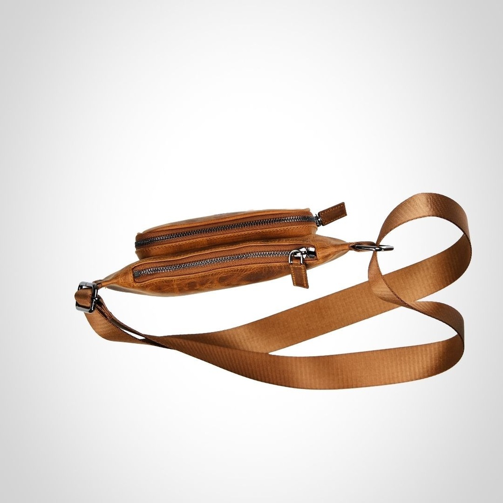 [2595685adf802314c-M0] Hakiki Deri Unisex Çanta – Ayarlanabilir Askılı, Bel Çantası Olarak Kullanılabilir | Straw 2595 | B2B (Crazy Taba) - Galeri Görseli 3