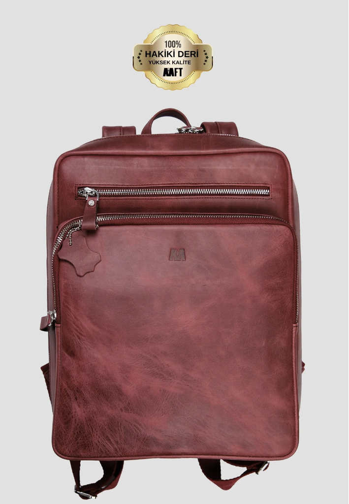 Roma 1251 Hakiki Deri Laptop Bölmeli Unisex Sırt Çantası 