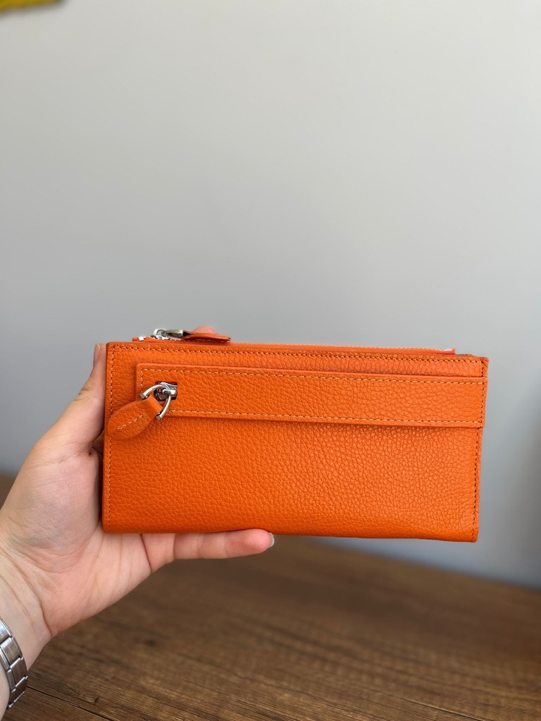 Hakiki Deri Kadın Cüzdan – Bilek Askılı, Fermuarlı, İsim Baskılı, Kişiye Özel | Frezya 7816 