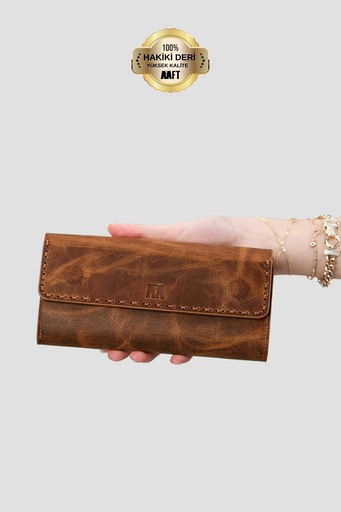 Hakiki Deri El Portföyü Cüzdan – Telefon Bölmeli, Mıknatıslı Kapaklı, Kişiye Özel | Hilton 8926 
