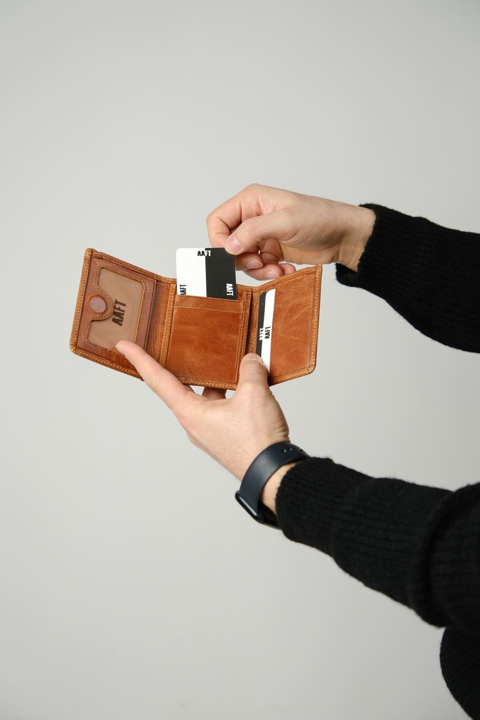 Hakiki Deri Erkek Cüzdan – Mıknatıslı Kapaklı, İsim Baskılı, Kişiye Özel | Roko 1212 