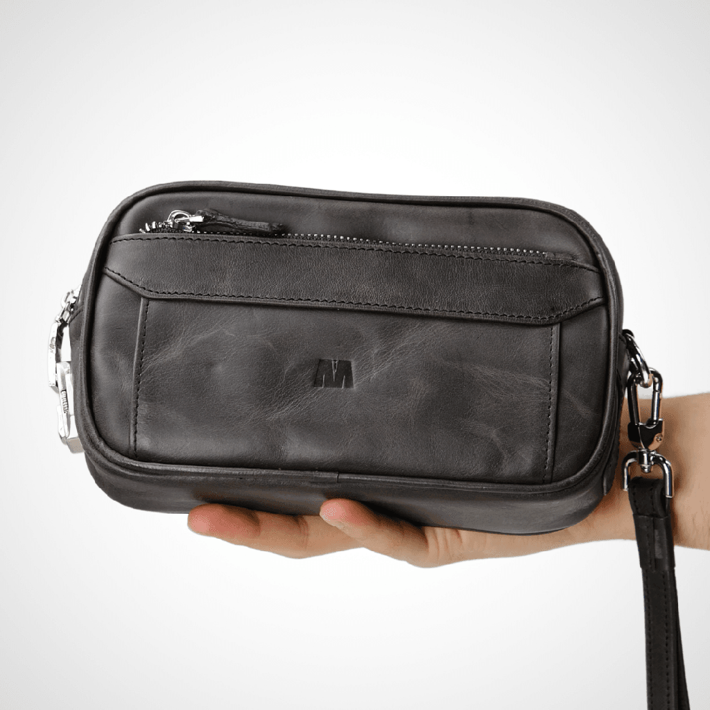 Hakiki Deri Kilitli Unisex El Çantası – Parmak ve Bilek Askılı, Tiguan Deri | Carew 6657