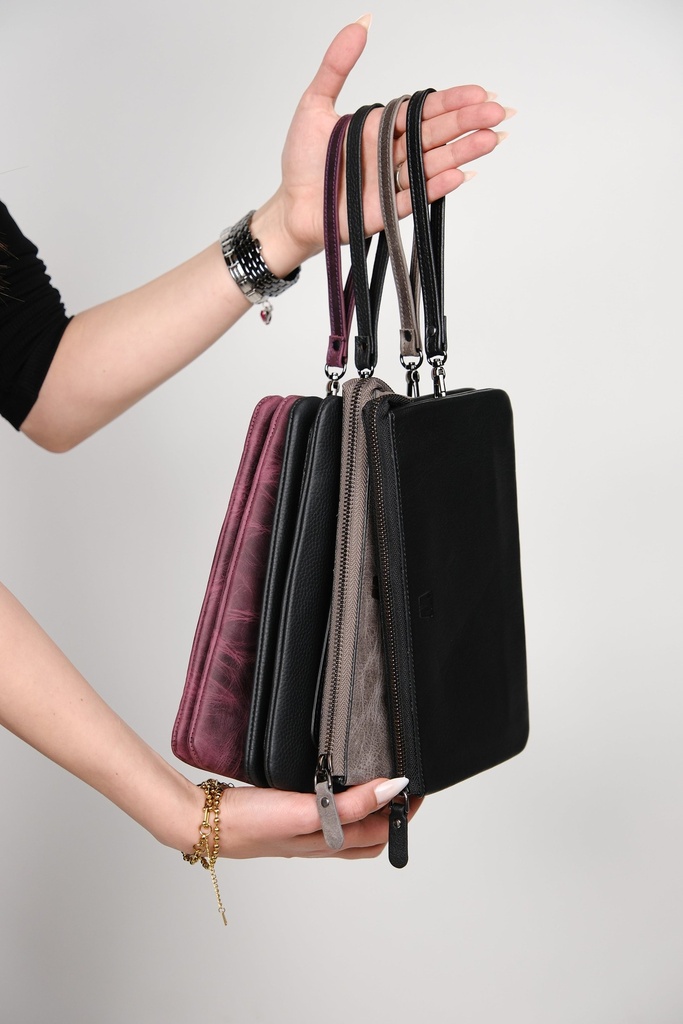 Hakiki Deri Unisex El Çantası – Fermuarlı, El Tutmalı, Kişiye Özel | Viento 2225 