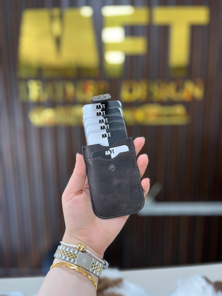 Hakiki Deri Unisex Kartlık – Kompakt, İsim Yazılı, Kişiye Özel | Vest 0776 