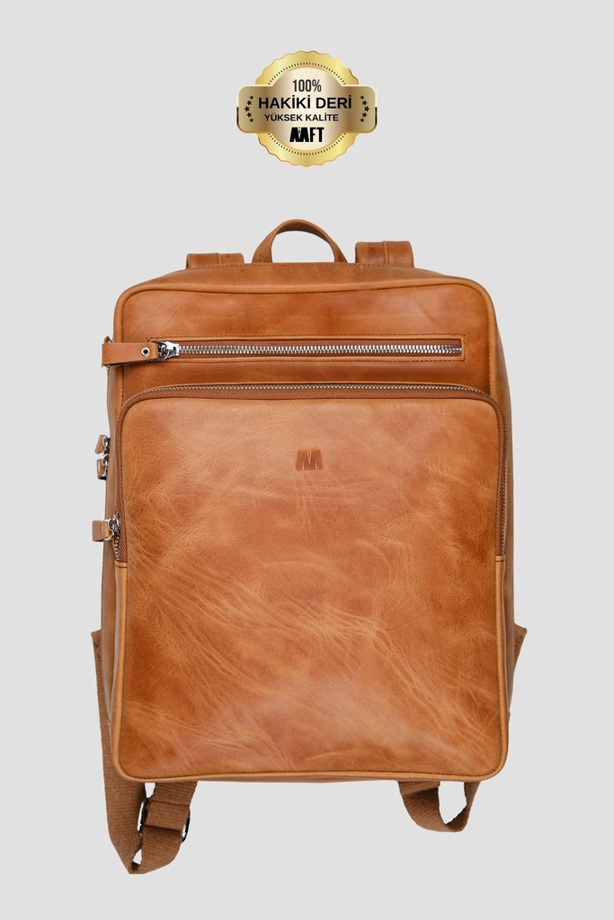 Hakiki Deri Unisex Sırt Çantası – Laptop Bölmeli, Suya Dayanıklı, Çok Gözlü | Roma 1251 